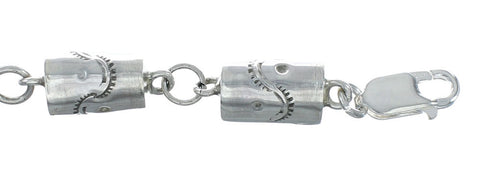 Navajo Genuine Sterling Silver Link Bracelet NN20244